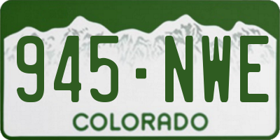 CO license plate 945NWE