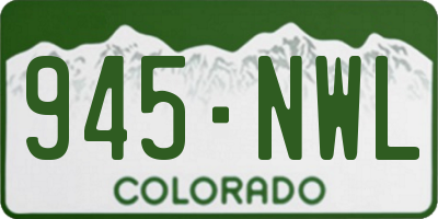 CO license plate 945NWL