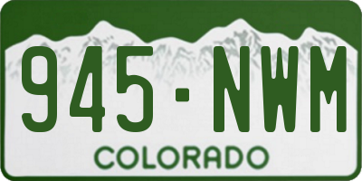 CO license plate 945NWM