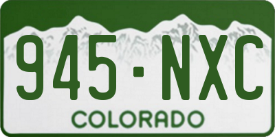 CO license plate 945NXC