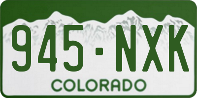 CO license plate 945NXK