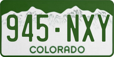 CO license plate 945NXY