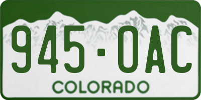 CO license plate 945OAC