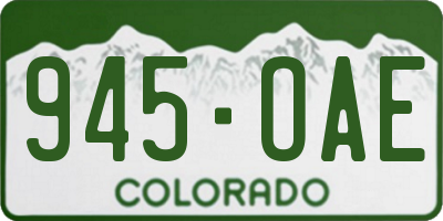 CO license plate 945OAE