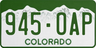 CO license plate 945OAP