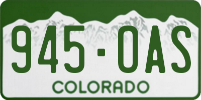 CO license plate 945OAS