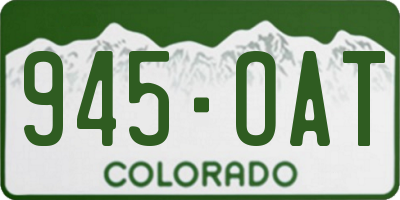 CO license plate 945OAT