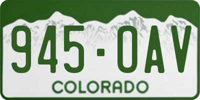 CO license plate 945OAV