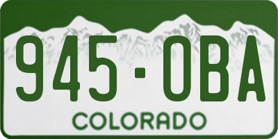 CO license plate 945OBA