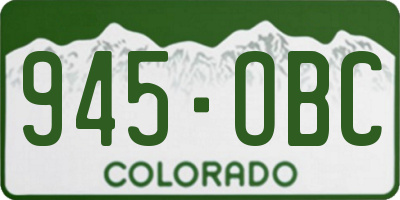 CO license plate 945OBC