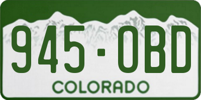 CO license plate 945OBD