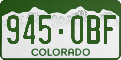 CO license plate 945OBF