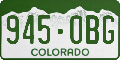 CO license plate 945OBG