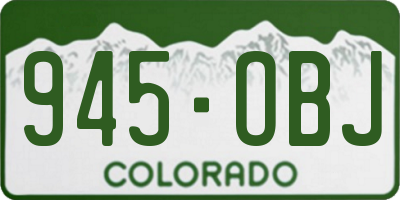 CO license plate 945OBJ