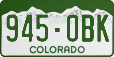 CO license plate 945OBK