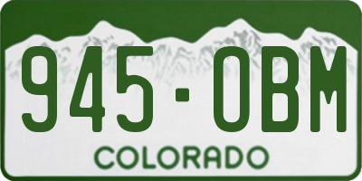 CO license plate 945OBM