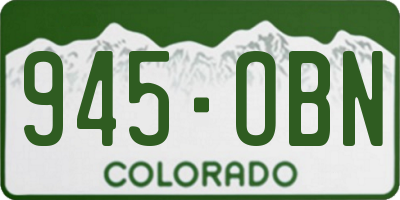 CO license plate 945OBN
