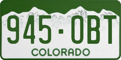 CO license plate 945OBT