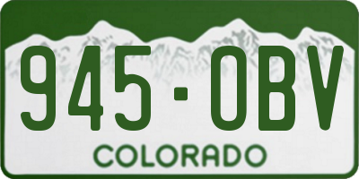 CO license plate 945OBV