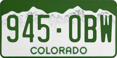 CO license plate 945OBW