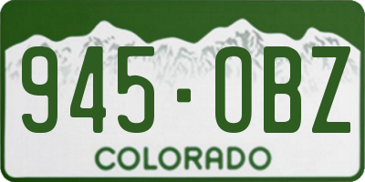 CO license plate 945OBZ