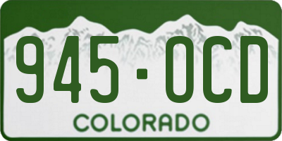 CO license plate 945OCD