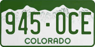 CO license plate 945OCE