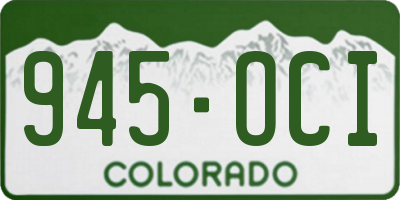 CO license plate 945OCI