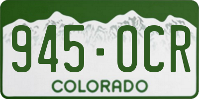 CO license plate 945OCR