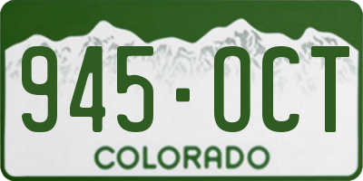 CO license plate 945OCT