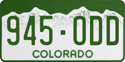 CO license plate 945ODD