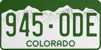 CO license plate 945ODE
