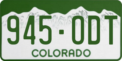 CO license plate 945ODT