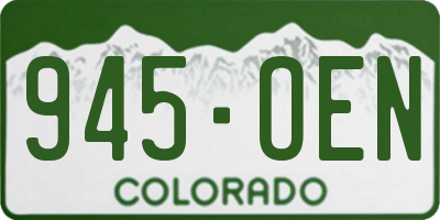 CO license plate 945OEN