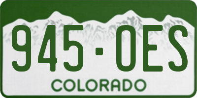 CO license plate 945OES