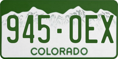 CO license plate 945OEX
