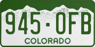 CO license plate 945OFB