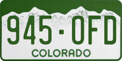 CO license plate 945OFD