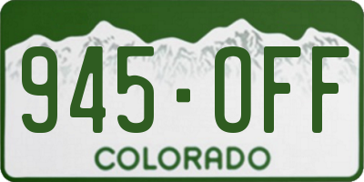 CO license plate 945OFF