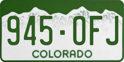 CO license plate 945OFJ