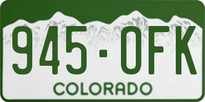 CO license plate 945OFK