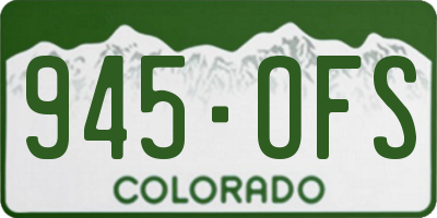 CO license plate 945OFS