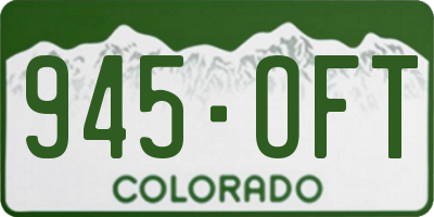 CO license plate 945OFT