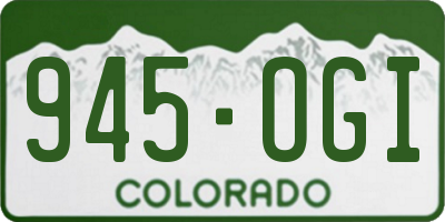 CO license plate 945OGI