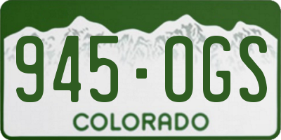CO license plate 945OGS