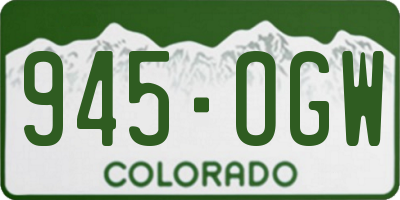 CO license plate 945OGW