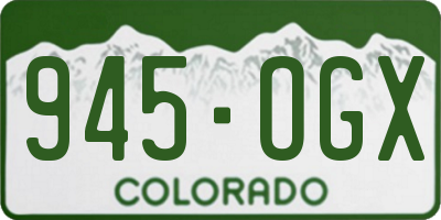 CO license plate 945OGX