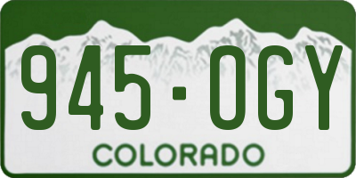 CO license plate 945OGY