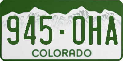 CO license plate 945OHA