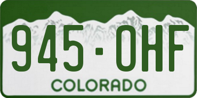 CO license plate 945OHF